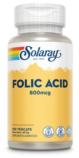 Solaray Fols&auml;ure 800 mcg 100 pflanzliche Kapseln