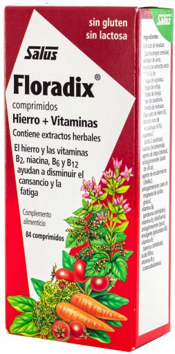 Salus Floradix Reich an Nahrungseisen und Vitaminen 84 Tabletten