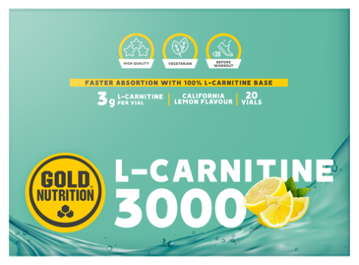 GoldNutrition L-Carnitin 3000 mg Zitrone 20 Fl&auml;schchen