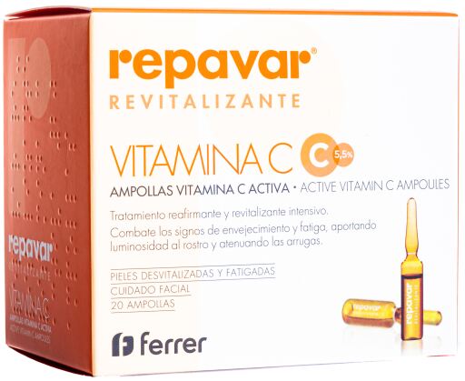 Repavar Revitalisierende Ampullen mit Vitamin C 20 Einheiten