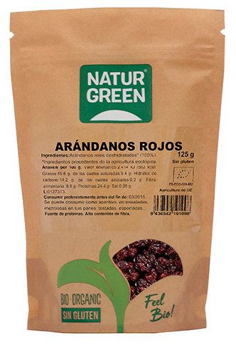 Naturgreen Dehydrierte &ouml;kologische rote Preiselbeeren 125g