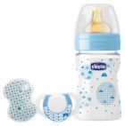 Physiologische Babyflasche Geschenkpackung + Blauer Schnuller Physiologische Babyflasche Geschenkpackung + Blauer Schnuller
