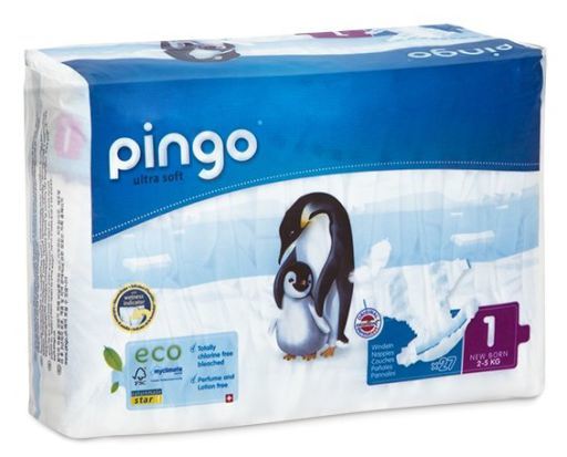 Pingo Umweltfreundliche Windeln f&uuml;r Neugeborene, Gr&ouml;&szlig;e 1, 27 St&uuml;ck