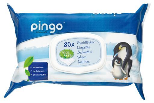 Pingo Unparf&uuml;mierte, umweltfreundliche Feuchtt&uuml;cher, 80 St&uuml;ck