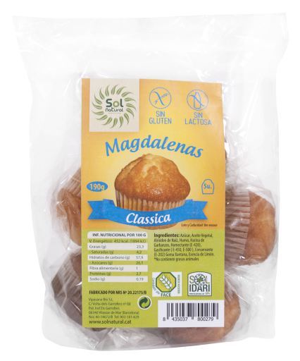 Sol Natural Klassische Cupcakes 5 Einheiten 190 gr