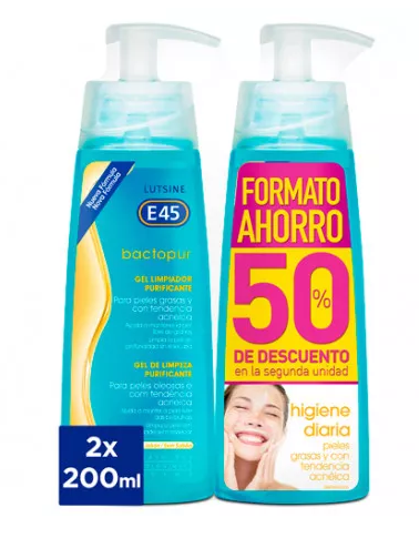 Lutsine E45 Pack Bactopur Reinigendes Reinigungsgel 2x200 ml
