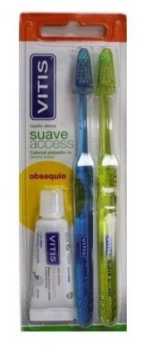 Vitis Access Soft Zahnb&uuml;rste Duplo + Zahnpasta 15 ml