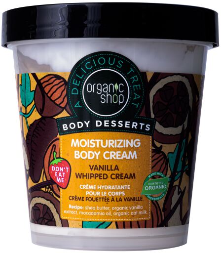 Organic Shop Vanille feuchtigkeitsspendende K&ouml;rpercreme 450 ml