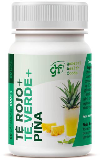 Roter Tee + Gr&uuml;ner Tee + Ananas 60 Kapseln 500 mg