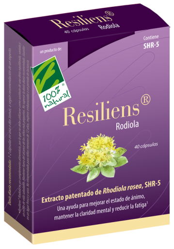100% Natural Resiliens Rodiola 40 Kapseln