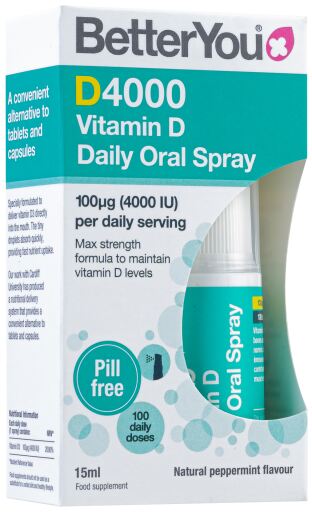 DLux 4000 T&auml;glich Vitamin D Mundspray nat&uuml;rliche Pfefferminze 15 ml