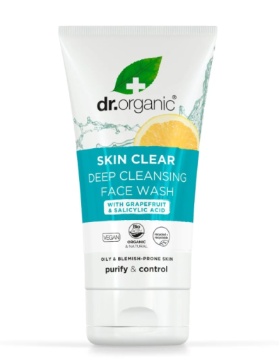 Dr. Organic Skin Clear Gesichtsreiniger f&uuml;r zu Akne neigende Haut oder Hautunreinheiten, 125 ml