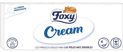 Foxy Cremefarbene Schals f&uuml;r empfindliche Haut 10 x 9 Einheiten