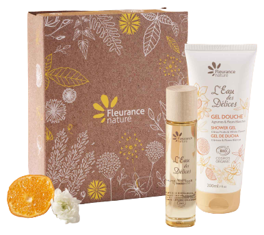 Fleurance Nature Edd Set Citrus und wei&szlig;e Blumen Duschgel + Parf&uuml;mwasser