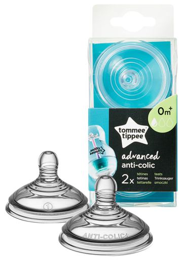 Tommee Tippee Erweiterte Anti-Kolik-Babyflaschennippel 2 Einheiten