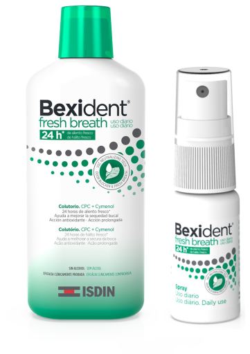 Isdin Bexident Fresh Breath Mundwasser 500 ml + Bexident Fresh Breath Spray 15 ml