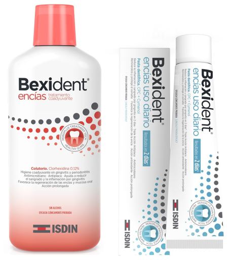 Isdin Bexident Gums Mundwasser 500 ml + Bexident Gums Paste f&uuml;r den t&auml;glichen Gebrauch 75 ml