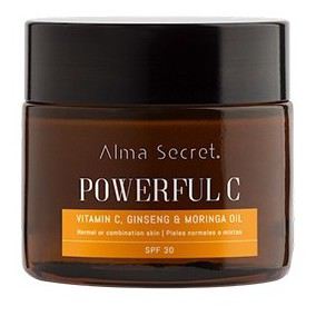 Alma Secret Leistungsstarke C Anti-Aging- und Aufhellungscreme mit Moringa LSF 30, 50 ml