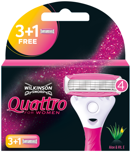 Wilkinson Quattro Haarentfernung Maschine f&uuml;r Frauen 3 + 1 Ladeger&auml;t