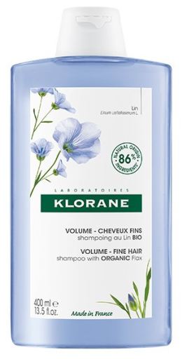 Klorane Volumenshampoo mit Flachsfasern 400 ml