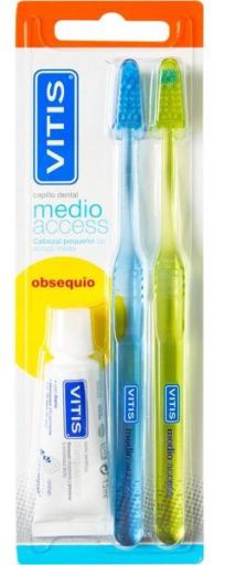 Vitis Duplo Zahnb&uuml;rste Access Medium + Paste