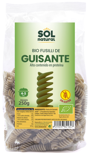 Glutenfreie Bio-Erbsen-Fusilli 250 gr