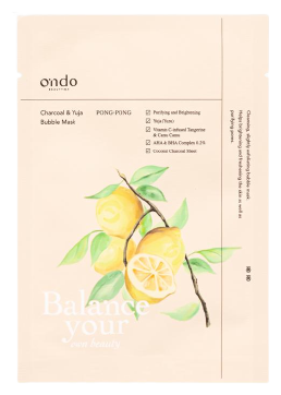 Ondo Beauty 36.5 Kohle- und Yuja-Pong-Pong-Blasenmaske 25 gr