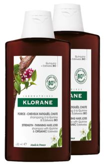 Klorane Abgeschw&auml;chtes Shampoo mit Chinin und Edelwei&szlig; Bio 2 x 400 ml