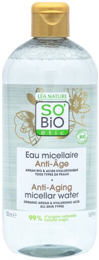 SO'BiO &eacute;tic Anti-Aging-Mizellenwasser Hyalurons&auml;ure & Argan 500 ml