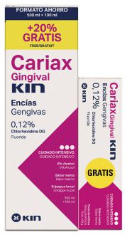 Kin Cariax Gingival Mundwasser 500 ml + 100 ml und Zahnpasta 100 ml