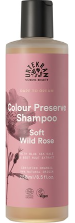Urtekram Sanftes Wildrosen-Shampoo zur Erhaltung der Farbe, 250 ml