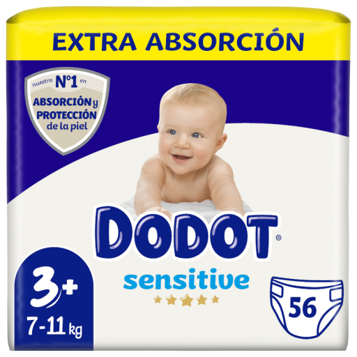Dodot Sensitive Windeln Gr&ouml;&szlig;e 3 von 7 bis 11 kg 56 Einheiten