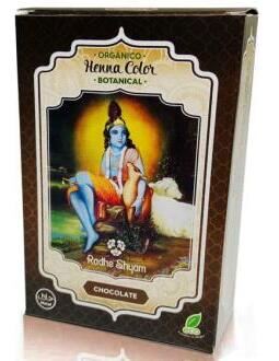 Radhe Shyam Henna Color Botanischer Pulverfarbstoff Schokolade 100 gr