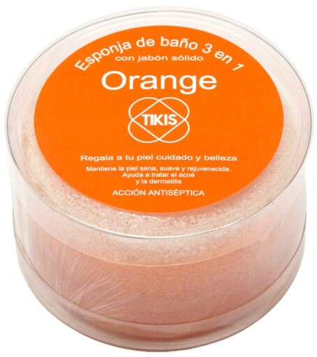 Runder Schwamm mit Orangenseife 100 gr