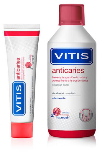 Vitis Antikaries-Pack Paste 100 ml + Mundwasser 500 ml