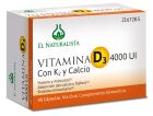 Vitamin D3 4000 Einheitensi K2 Calcium 48 Kapseln