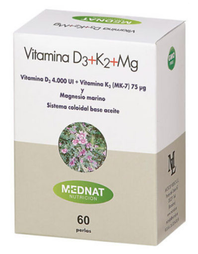 Mednat Nutrici&oacute;n Vitamin D3+K2+Mg 60 Perlen