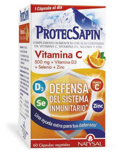Natysal Protecsapin Vitamin C 500 mg +D3+ Selen+Zink 60 Kapseln