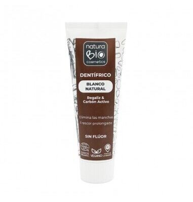 NaturaBIO Cosmetics White Nat Lakritz-Zahnpasta mit Aktivkohle, 75 ml