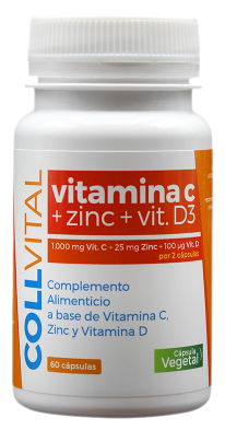 Collvital Vitamin C+Zink+D3 60 Kapseln