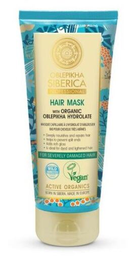 Natura Siberica Haarmaske mit Sanddornhydrolat f&uuml;r gesch&auml;digtes Haar 200 ml