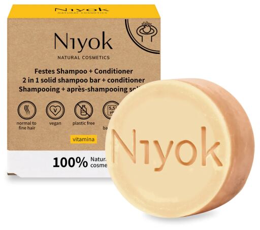 Niyok Festes Shampoo + Conditioner mit Vitaminen, 80 g