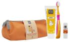 Orangefarbenes Mundhygiene-Set f&uuml;r Kinder, 4-teilig