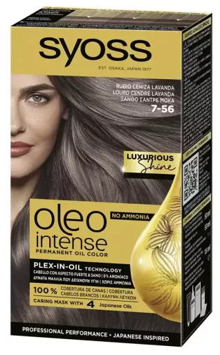 Syoss Oleo Intense Ammoniakfreie Haarfarbe 7-56-Asch-Lavendelblond 5 Einheiten